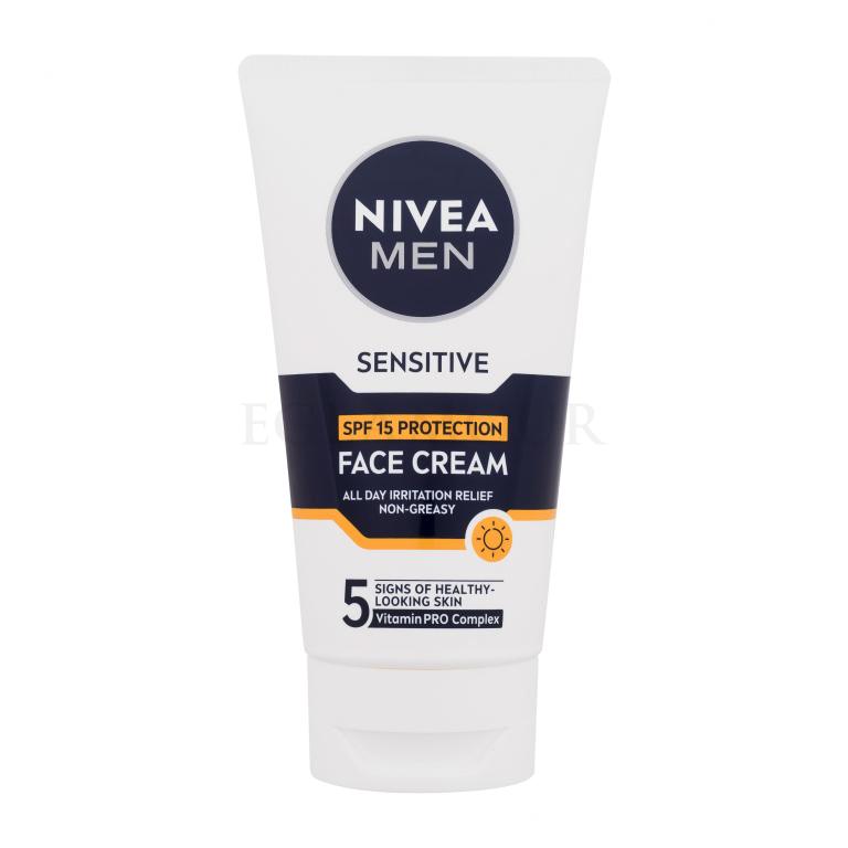 Nivea Men Sensitive Face Cream SPF15 Krem do twarzy na dzień dla mężczyzn 75 ml