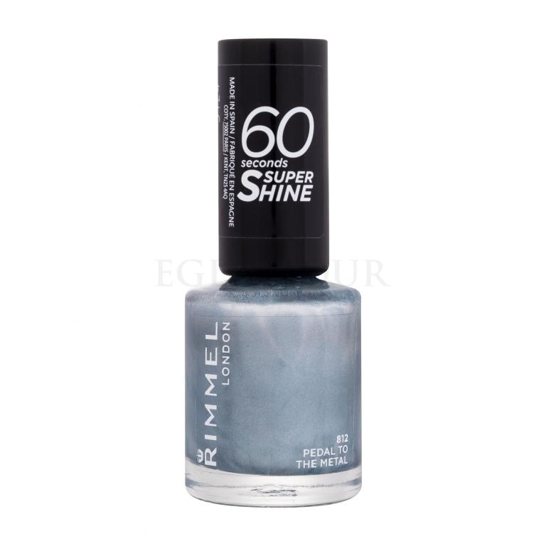 Rimmel London 60 Seconds Super Shine Lakier do paznokci dla kobiet 8 ml Odcień 812 Pedal To The Metal uszkodzony flakon