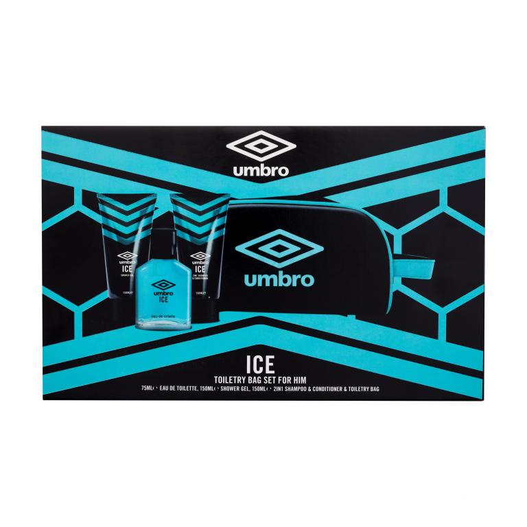 UMBRO Ice Zestaw woda toaletowa 75 ml + żel pod prysznic 150 ml + szampon i odżywka 2w1 150 ml + kosmetyczka