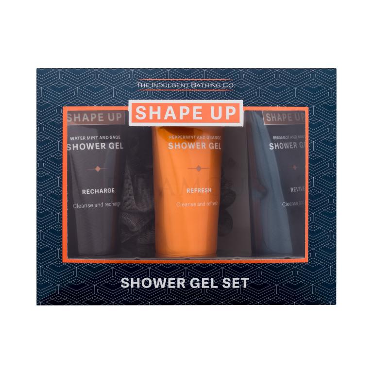 Xpel Shape Up Shower Gel Set Zestaw żel pod prysznic Bergamot &amp; Mint 100 ml + żel pod prysznic Peppermint &amp; Orange 100 ml + żel pod prysznic Water Mint &amp; Sage 100 ml + gąbka do mycia