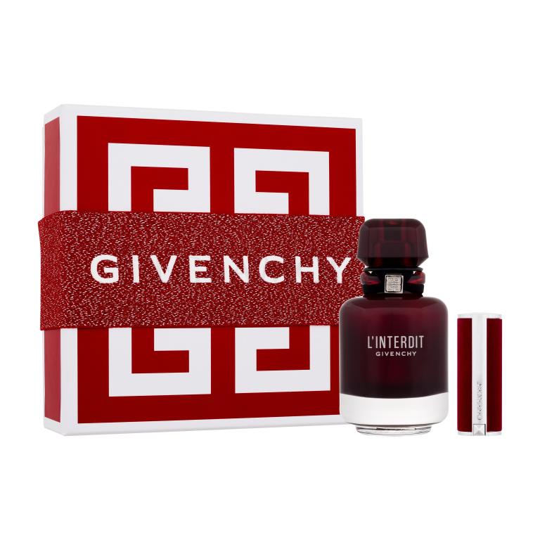 Givenchy L&#039;Interdit Rouge SET2 Zestaw woda perfumowana 50 ml + pomadka Le Rouge Deep Velvet 3,4 g 37 Rouge Grainé