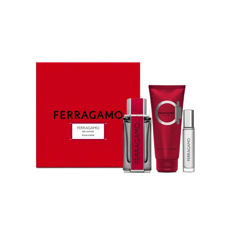 Ferragamo Ferragamo Red Leather Zestaw woda perfumowana 100 ml + szampon i żel pod prysznic 100 ml + woda perfumowana 10 ml