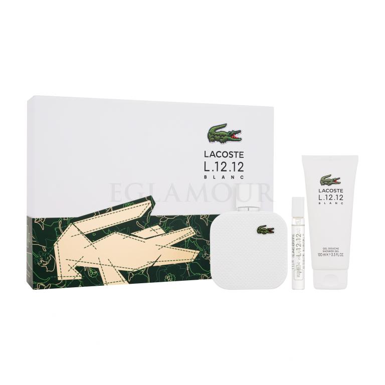 Lacoste L.12.12 Blanc Zestaw woda toaletowa 100 ml + żel pod prysznic 100 ml + woda toaletowa 7,5 ml