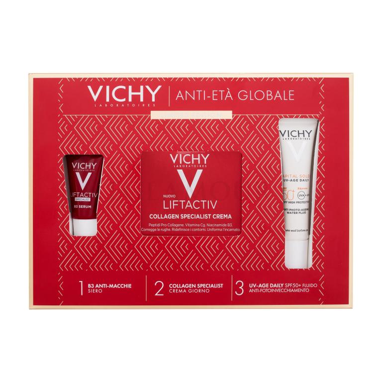 Vichy Liftactiv Collagen Specialist Zestaw krem do twarzy na dzień Liftactiv Collagen Specialist Day Cream 50 ml + fluid do twarzy Capital Soleil UV-Age Daily Fluid SPF50 15 ml + serum do twarzy Liftactiv Specialist B3 Serum 5 ml