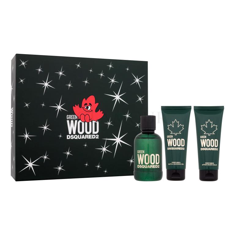 Dsquared2 Green Wood SET1 Zestaw woda toaletowa 100 ml + żel pod prysznic 100 ml + balsam po goleniu 100 ml