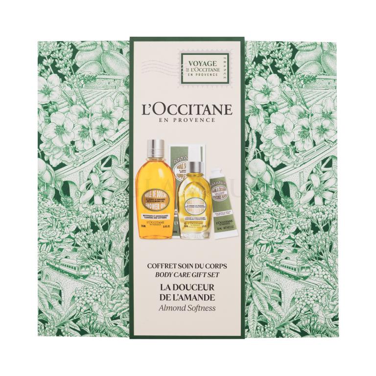 L&#039;Occitane Almond (Amande) Body Care Gift Set Zestaw olejek pod prysznic Almond Shower Oil 250 ml + olejek do ciała Almond Supple Skin Oil 100 ml + krem do rąk Almond Delicious Hands 30 ml