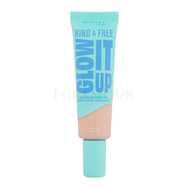 Rimmel London Kind &amp; Free Glow It Up Moisturising Skin Tint Podkład dla kobiet 30 ml Odcień 010 Rose Ivory