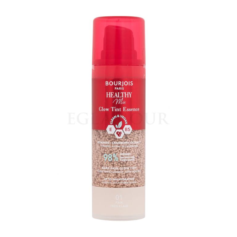 BOURJOIS Paris Healthy Mix Clean &amp; Vegan Glow Tint Essence Podkład dla kobiet 30 ml Odcień 01 Fair