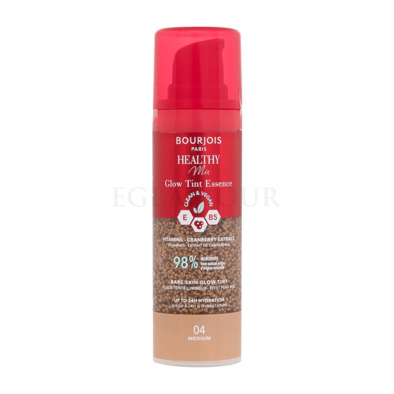 BOURJOIS Paris Healthy Mix Clean &amp; Vegan Glow Tint Essence Podkład dla kobiet 30 ml Odcień 04 Medium