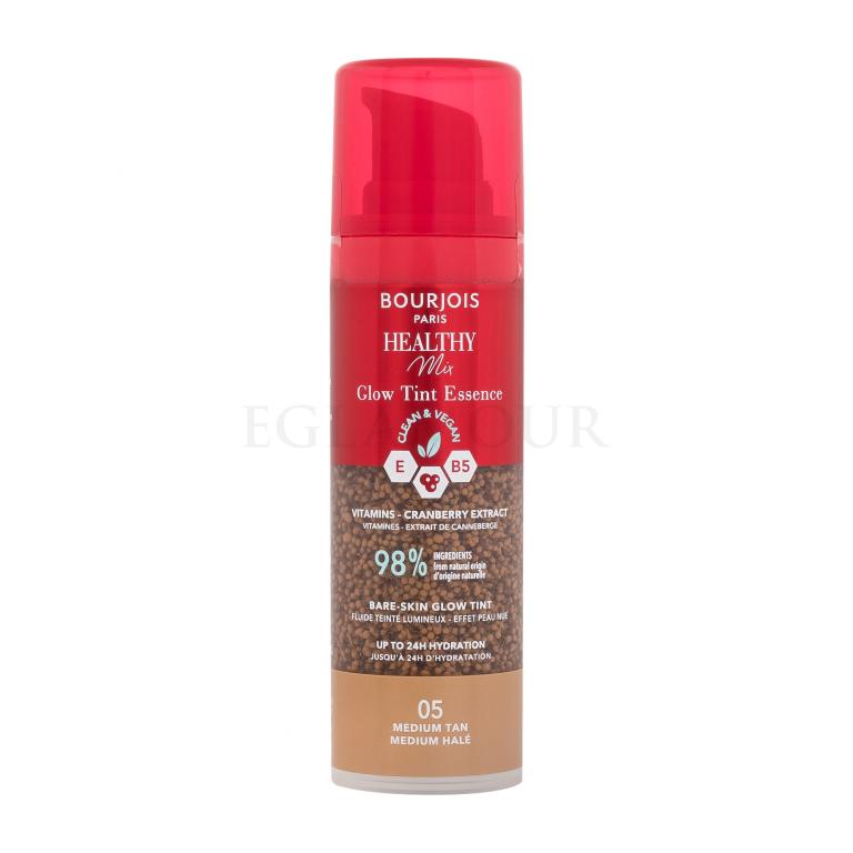 BOURJOIS Paris Healthy Mix Clean &amp; Vegan Glow Tint Essence Podkład dla kobiet 30 ml Odcień 05 Medium Tan