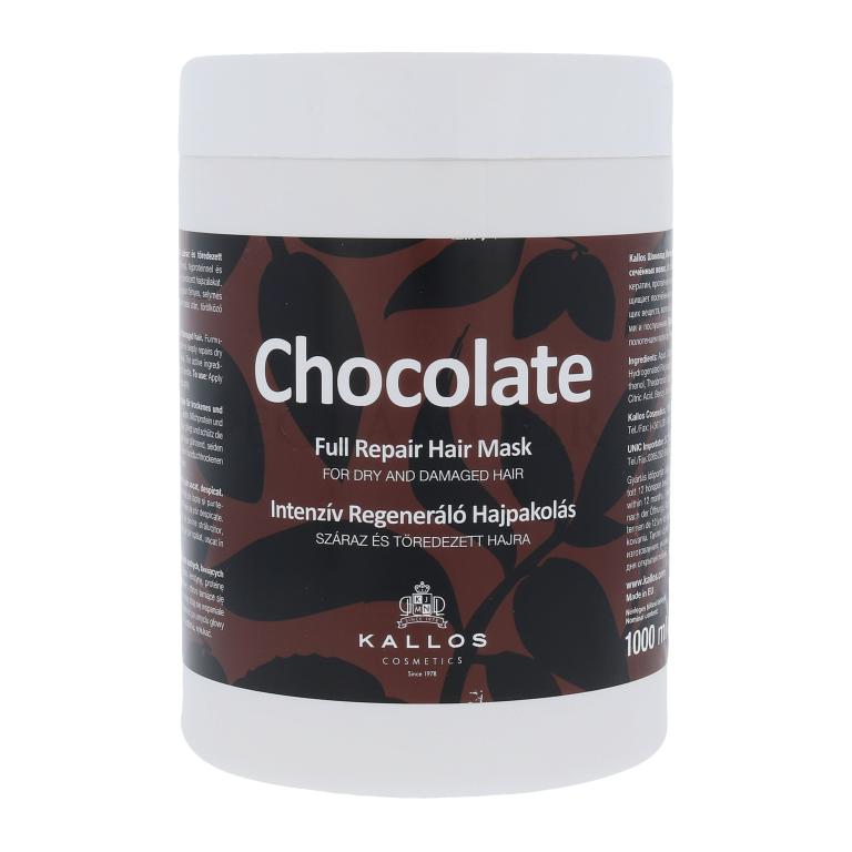 Kallos Cosmetics Chocolate Maska do włosów dla kobiet 1000 ml uszkodzony flakon