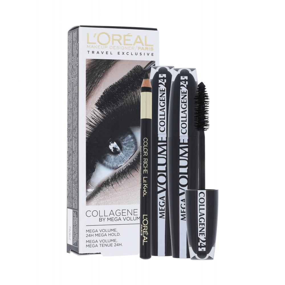 Loréal Paris Mega Volume Collagene 24h Zestaw Dla Kobiet 2x 9ml Mascara Mega Volume Collagene 