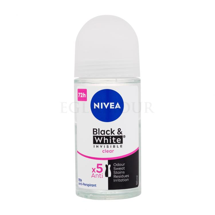 Nivea Black &amp; White Invisible Clear 48h Antyperspirant dla kobiet 50 ml