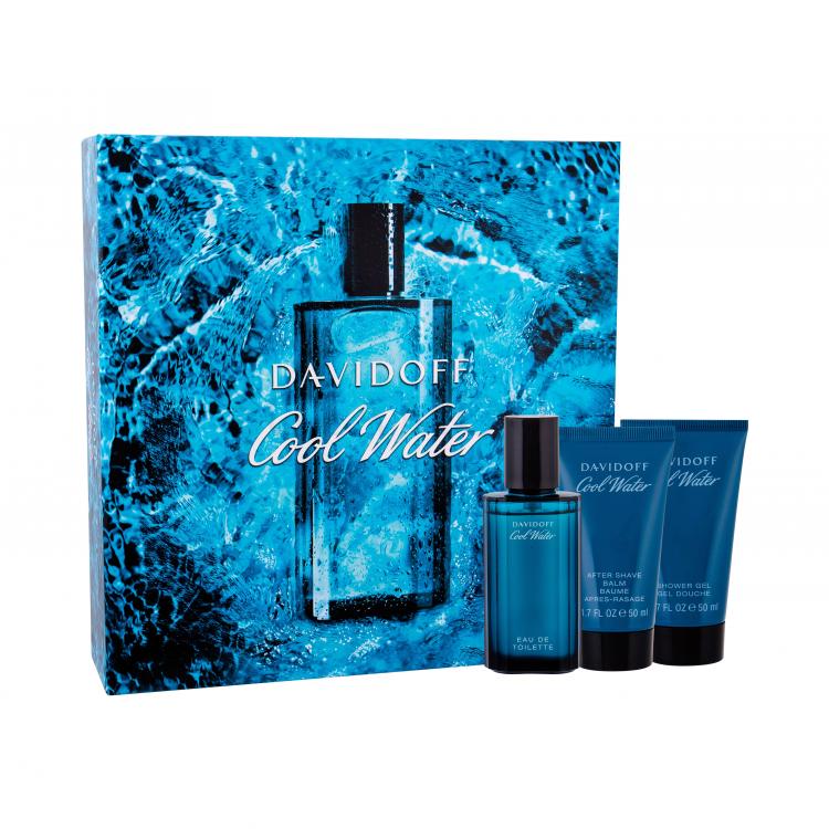 Davidoff Cool Water Zestaw Edt 40 ml + Żel pod prysznic 50 ml + Balsam po goleniu 50 ml Uszkodzone pudełko