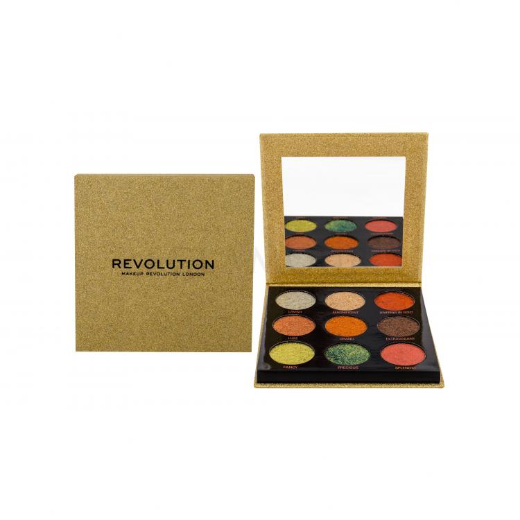 Makeup Revolution London Pressed Glitter Cienie do powiek dla kobiet 10,8 g Odcień Midas Touch