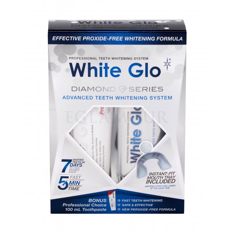 White Glo Diamond Series Advanced teeth Whitening System Zestaw 7 dniowa kuracja wybielająca zęby + Pasta do zębów Professional Choice 100 ml