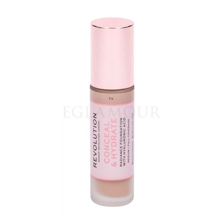 Makeup Revolution London Conceal &amp; Hydrate Podkład dla kobiet 23 ml Odcień F4