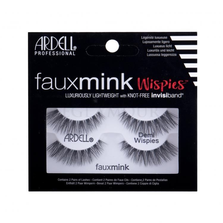 Ardell Faux Mink Demi Wispies Sztuczne rzęsy dla kobiet 2 szt Odcień Black