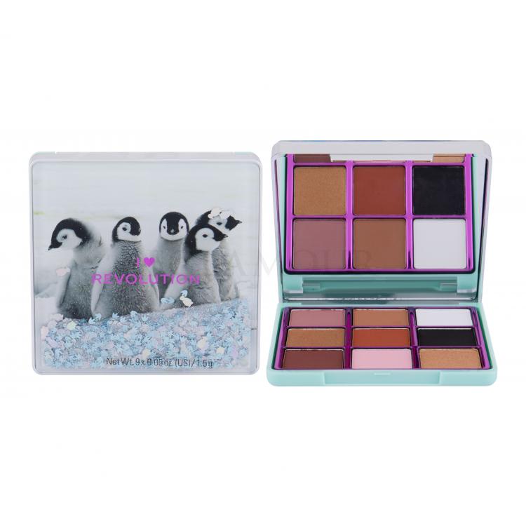 Makeup Revolution London I Heart Revolution Snow Globe Cienie do powiek dla kobiet 13,5 g Odcień Penguin