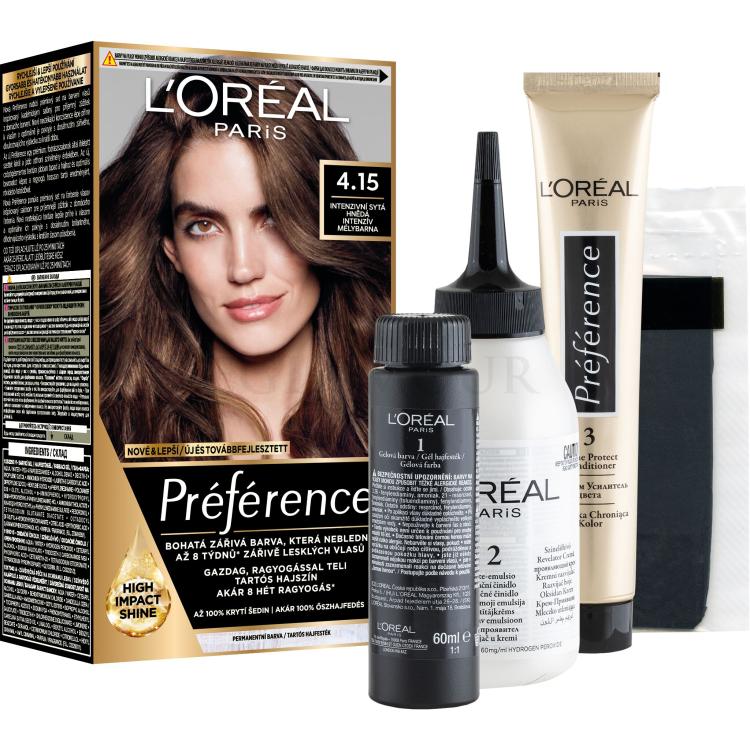 L&#039;Oréal Paris Préférence Farba do włosów dla kobiet 60 ml Odcień 4.15 Caracas