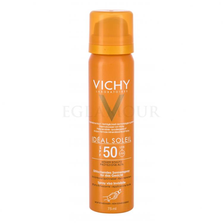 Vichy Idéal Soleil Invisible Hydrating Face Mist SPF50 Preparat do opalania twarzy dla kobiet 75 ml