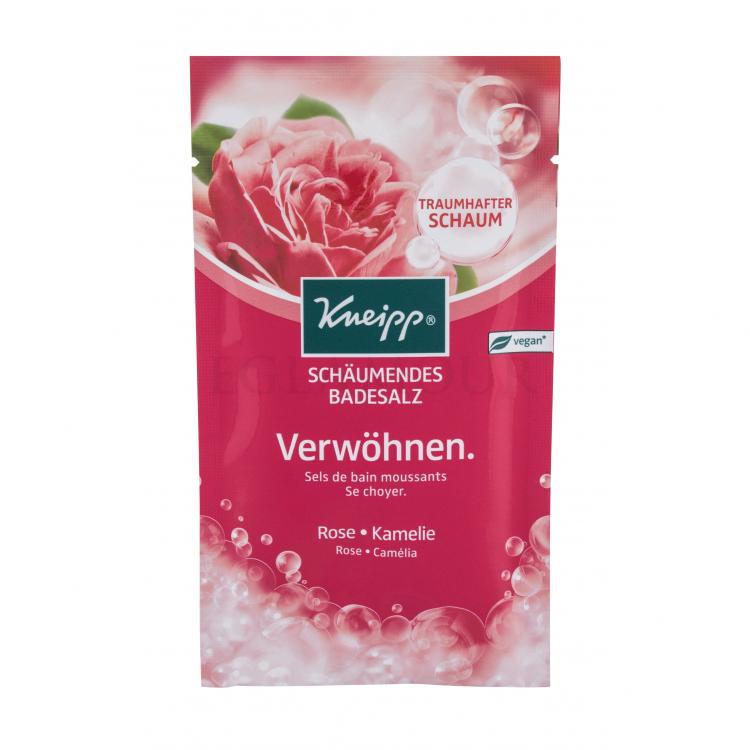 Kneipp Bubbling Mineral Bath Salt Pamper Rose &amp; Camellia Sól do kąpieli dla kobiet 80 g