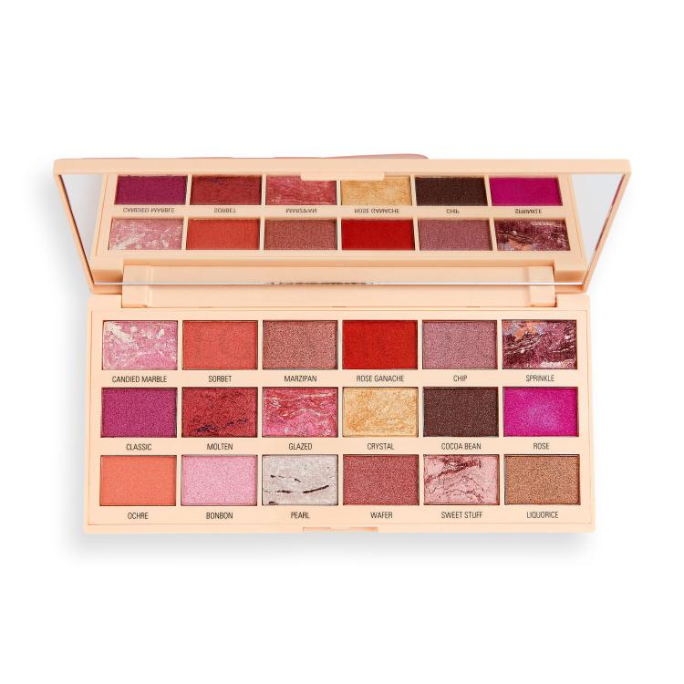 I Heart Revolution Chocolate Eyeshadow Palette Cienie do powiek dla kobiet 18 g Odcień Marble Rose Gold