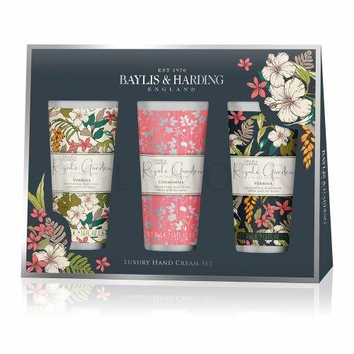 Baylis &amp; Harding Royale Garden Luxury Hand Cream Zestaw Krem do rąk Royal Garden Verbena 50 ml + Krem do rąk Royal Garden Chamomile 50 ml + Krem do rąk Royal Garden Verbena 50 ml