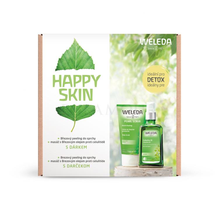 Weleda Happy Skin Zestaw Olejek na cellulit Birch 100 ml + Żel pod prysznic Birch 150 ml + ręcznik