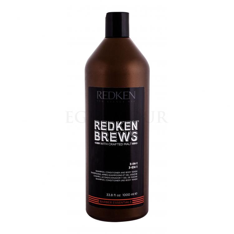 Redken Brews 3-In-1 Szampon do włosów dla mężczyzn 1000 ml