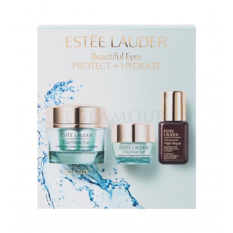 Estée Lauder Beautiful Eyes Protect + Hydrate Zestaw Żel-krem pod oczy DayWear Eye Cooling Anti-Oxidant Gel Creme 15 ml + Żel-krem pod oczy DayWear Eye Cooling Anti-Oxidant Gel Creme 5 ml + Serum Advanced Night Repair Synchronized Multi-Recovery Complex 7 ml Uszkodzone pudełko