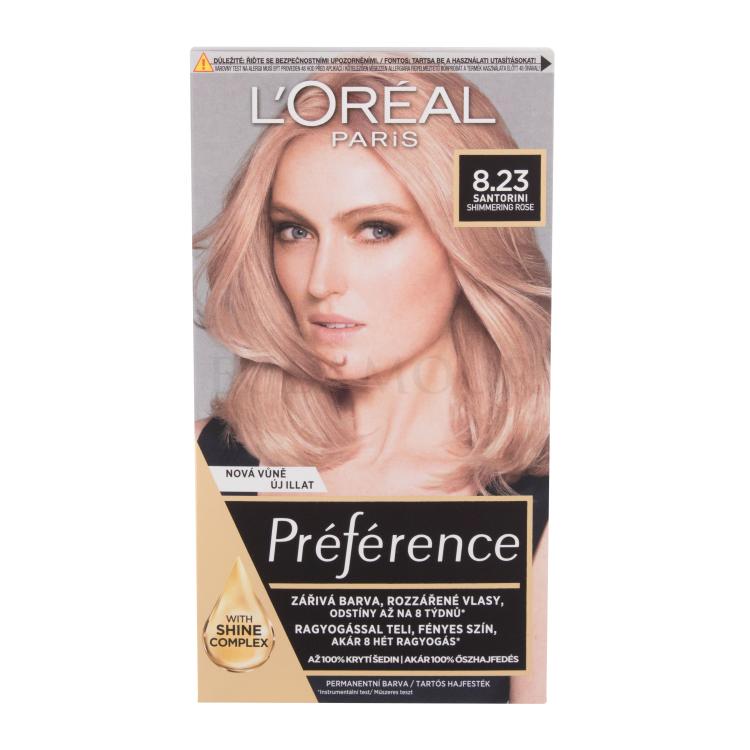 L&#039;Oréal Paris Préférence Farba do włosów dla kobiet 60 ml Odcień 8.23 Uszkodzone pudełko