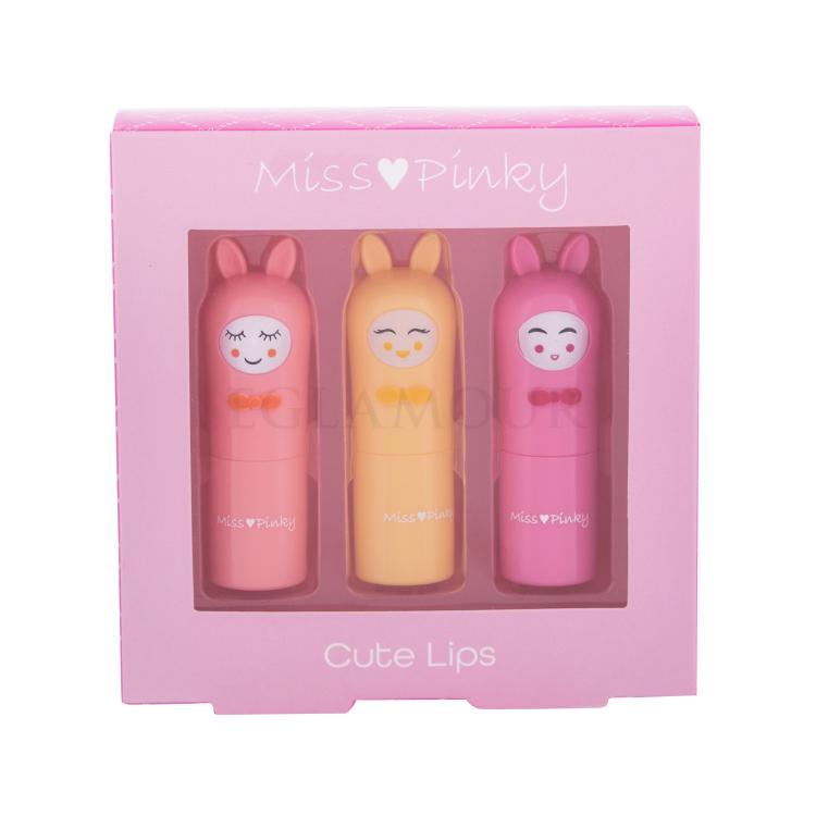 2K Miss Pinky Cute Lips Zestaw Balsam do ust Miss Pinky 3,6 g + Balsam do ust Miss Pinky 3,6 g Cherry + Balsam do ust Miss Pinky 3,6 g Vanilla Uszkodzone pudełko