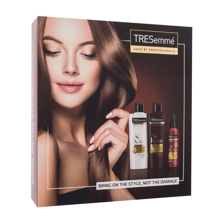 TRESemmé Keratin Smooth Gift Set Zestaw Szampon Keratin Smooth 400 ml + Odżywka Keratin Smooth 400 ml + Spray do włosów Keratin Smooth 200 ml