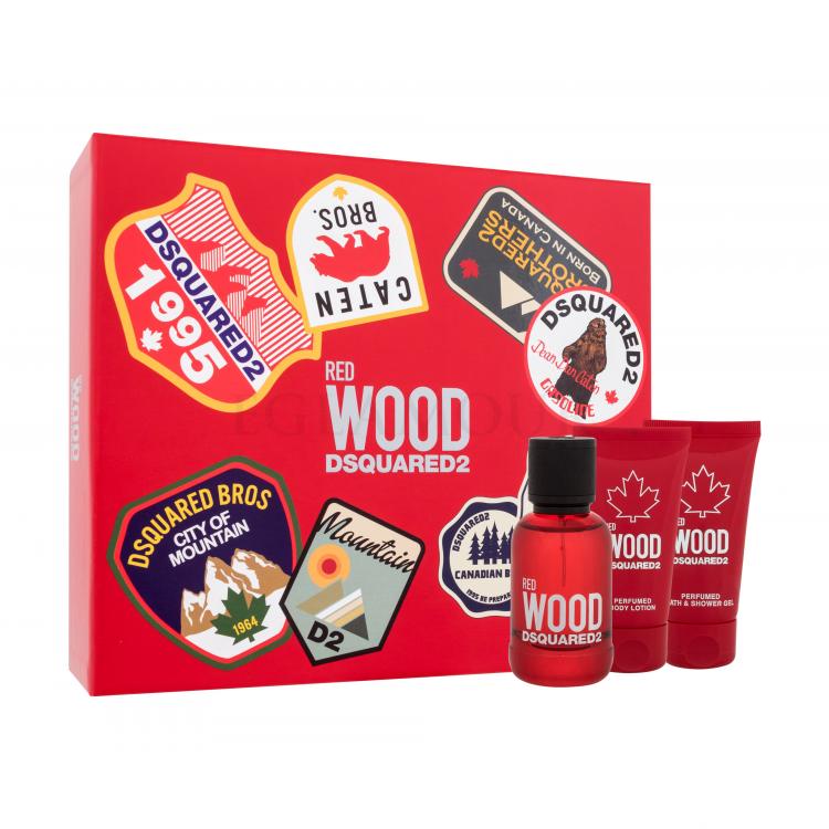 Dsquared2 Red Wood Zestaw EDT 50 ml + żel pod prysznic 50 ml + mleczko do ciała 50 ml