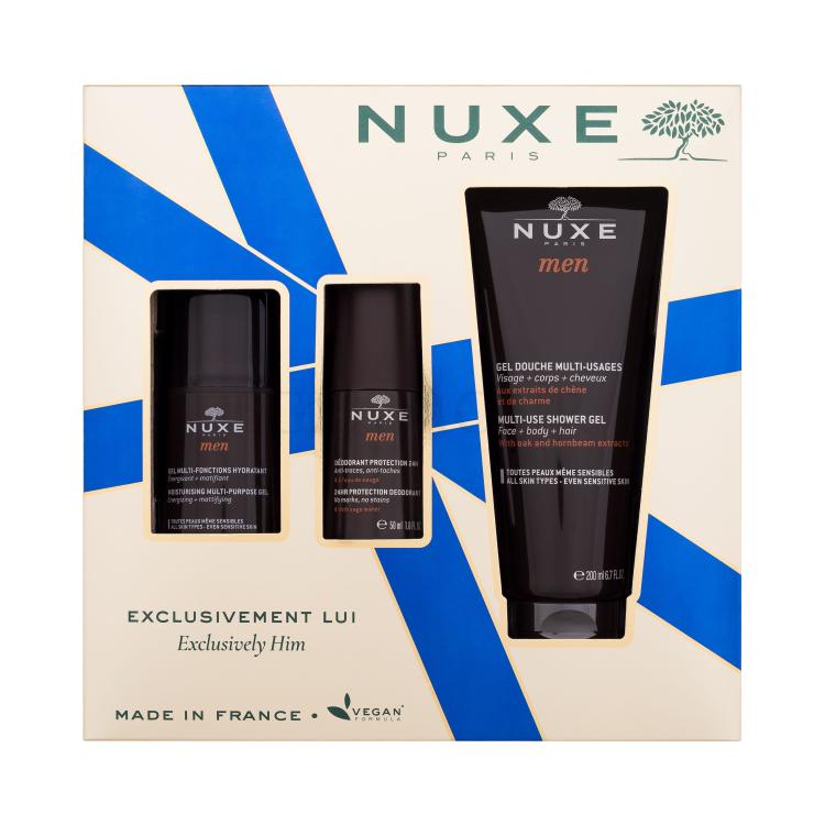 NUXE Exclusively Him Zestaw Żel do twarzy 50 ml + żel pod prysznic 200 ml + deostick 50 ml