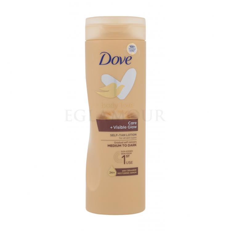 Dove Body Love Care + Visible Glow Self-Tan Lotion Samoopalacz dla kobiet 400 ml Odcień Medium to Dark