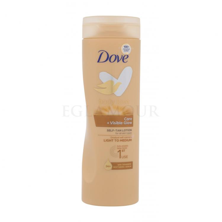 Dove Body Love Care + Visible Glow Self-Tan Lotion Samoopalacz dla kobiet 400 ml Odcień Light to Medium