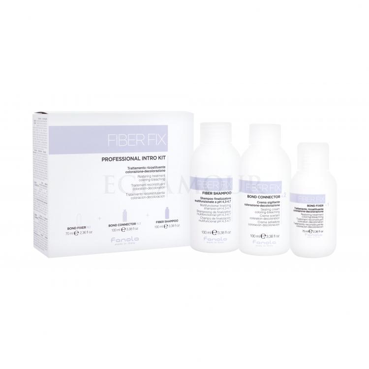 Fanola Fiber Fix Professional Intro Kit Zestaw Szampon 100 ml + pielęgnacja włosów 70 ml + maska do włosów 100 ml