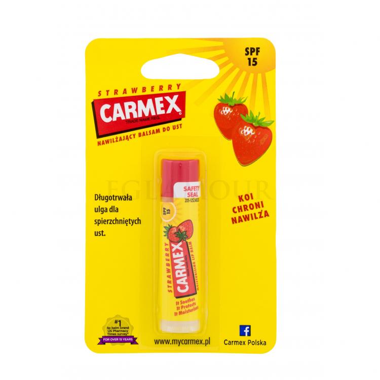 Carmex Strawberry SPF15 Balsam do ust dla kobiet 4,25 g