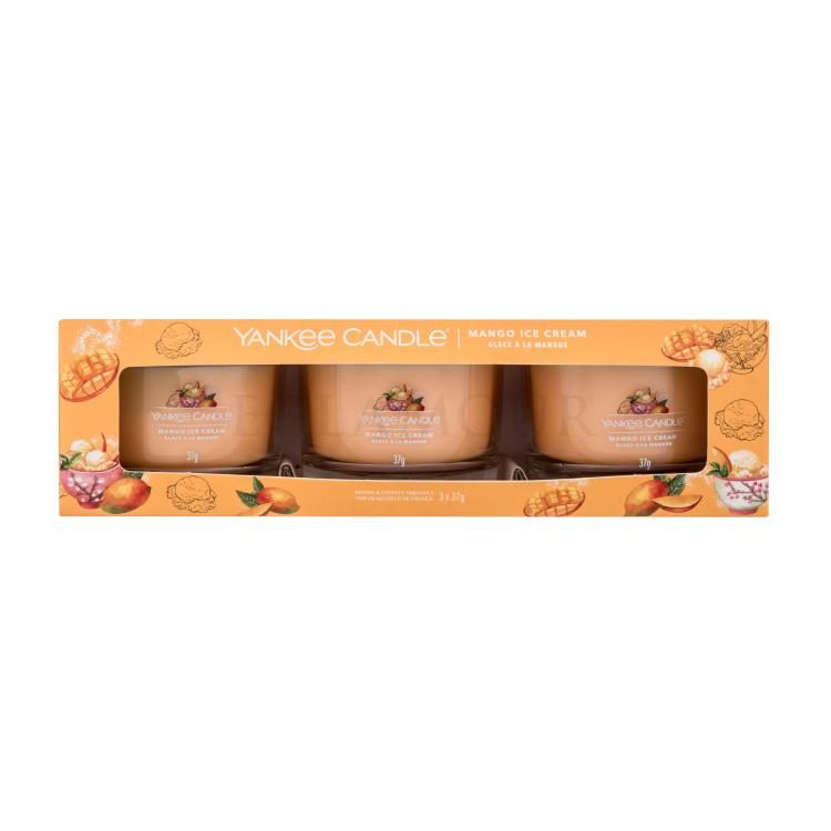 Yankee Candle Mango Ice Cream Zestaw Świeczka zapachowa 3 x 37 g