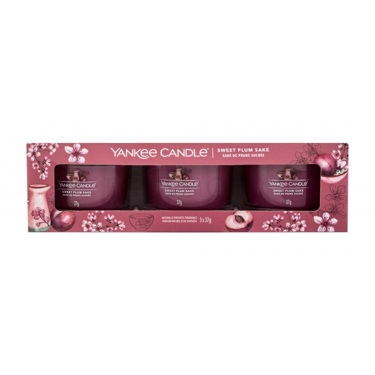 Yankee Candle Sweet Plum Sake Zestaw Świeczka zapachowa 3 x 37 g