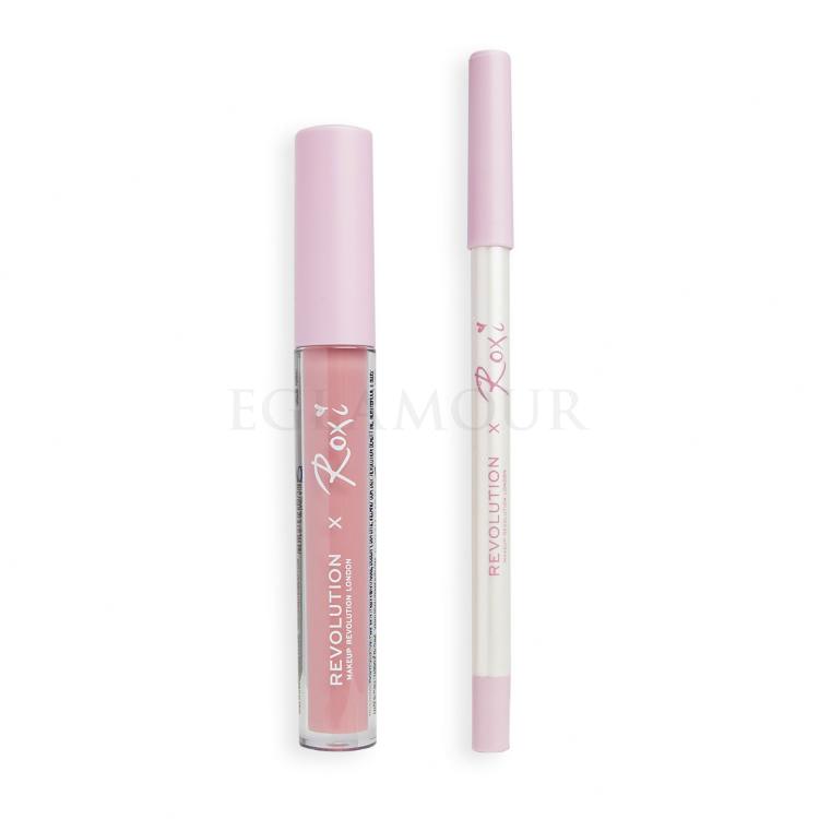 Makeup Revolution London x Roxi Lip Kit Zestaw Błyszczyk do ust X Roxi 3 ml + kredka do konturowania do ust X Roxi 1 g