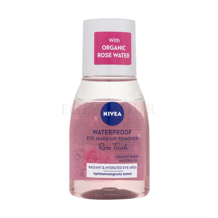 Nivea Rose Touch Waterproof Eye Make-Up Remover Demakijaż oczu dla kobiet 100 ml