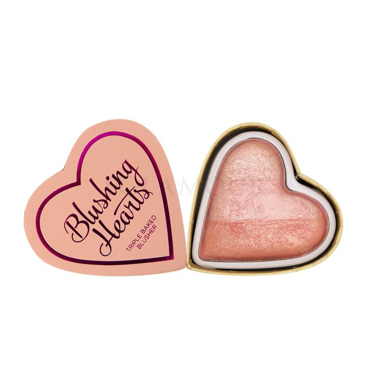 Makeup Revolution London I Heart Makeup Blushing Hearts Róż dla kobiet 10 g Odcień Peachy Pink Kisses