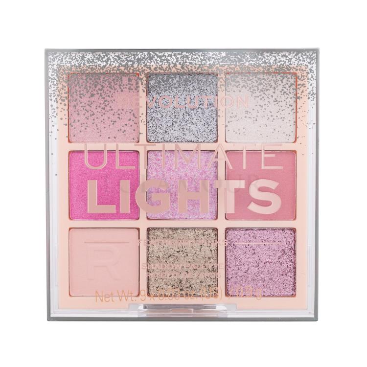 Makeup Revolution London Ultimate Lights Shadow Palette Cienie do powiek dla kobiet 8,10 g Odcień Feathered Pinks