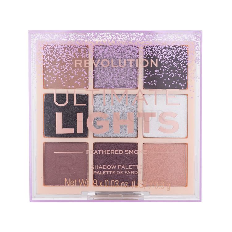 Makeup Revolution London Ultimate Lights Shadow Palette Cienie do powiek dla kobiet 8,10 g Odcień Feathered Smoke