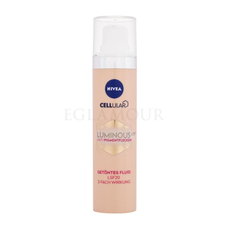 Nivea Luminous 630 Antispot Tinted Fluid SPF20 Krem do twarzy na dzień dla kobiet 40 ml