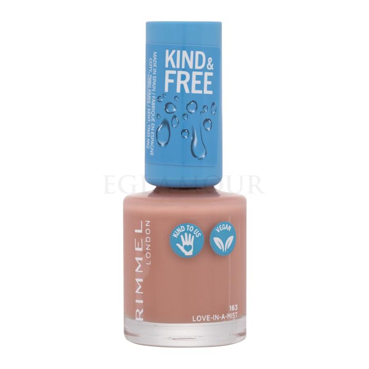 Rimmel London Kind &amp; Free Lakier do paznokci dla kobiet 8 ml Odcień 163 Love-In-A-Mist