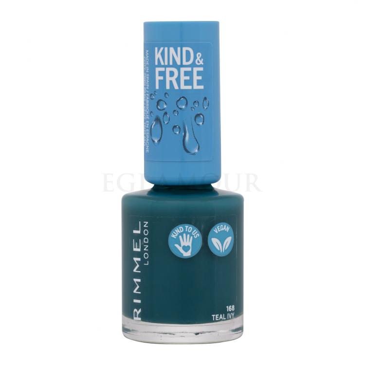 Rimmel London Kind &amp; Free Lakier do paznokci dla kobiet 8 ml Odcień 168 Teal Ivy